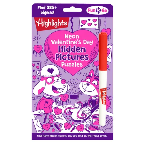 Neon Valentine's Day Hidden Pictures Puzzles: Bright Neon Hidden Pictures Book Filled with Valentines Day Puzzles, Heart-Shaped Surprised and Hundreds - Paperback