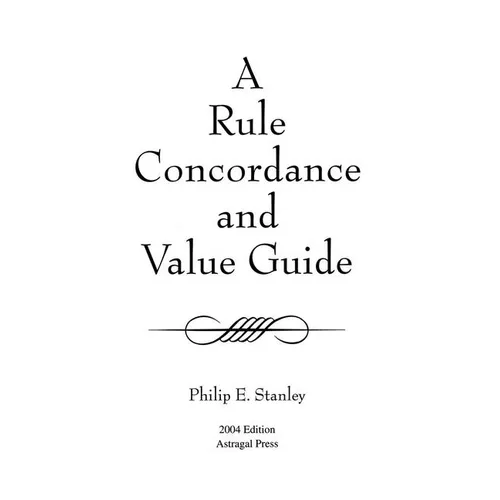 A Rule Concordance and Value Guide - Paperback