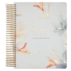KJV Holy Bible, My Creative Bible - Illustrators Edition, Journal Space, Vegan Leather Flexcover, King James Version, Cream Floral Print - Leather