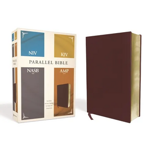 Niv, Kjv, Nasb, Amplified, Parallel Bible, Bonded Leather, Burgundy: Four Bible Versions Together for Study and Comparison - Bonded Leather