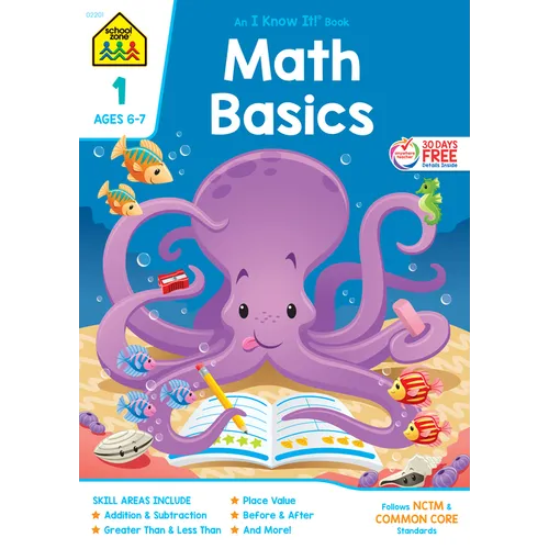 School Zone Math Basics Grade 1 Workbook - Paperback