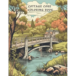 Cottage Core Coloring Book: A Mix of Greyscale and Black and White Cottage Coloring Book - Paperback