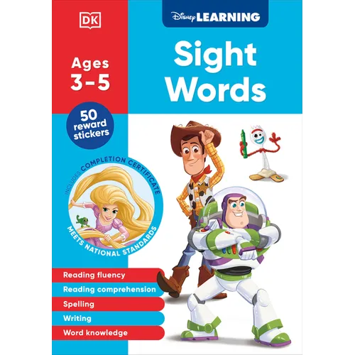 Disney Learning Sight Words (Ages 3-5): Preschool English Reading, Spelling, Writing Workbook for Kids, Curriculum-Based - Paperback