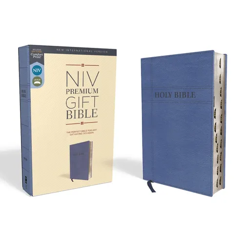 Niv, Premium Gift Bible, Leathersoft, Navy, Red Letter Edition, Indexed, Comfort Print - Imitation Leather
