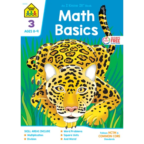 School Zone Math Basics Grade 3 Workbook - Paperback