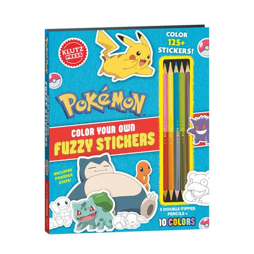 Pokémon Color Your Own Fuzzy Stickers - Hardcover