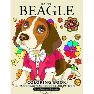 Happy Beagle Coloring Book: Dog coloring book for dog and puppy lover - Paperback