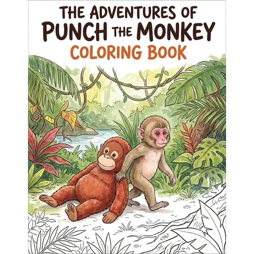 The Adventures of Punch the Monkey Coloring Book for Adults and Kids - Paperback