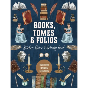 Books, Tomes & Folios Sticker, Color & Activity Book: Over 500 Unique Stickers - Hardcover