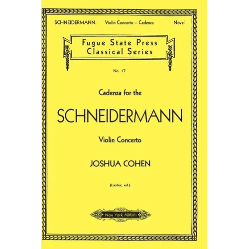 Cadenza for the Schneidermann Violin Concerto - Paperback