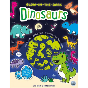 Glow-In-The-Dark Dinosaurs Sticker Activity Book - Paperback
