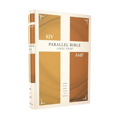KJV, Amplified, Parallel Bible, Large Print, Hardcover, Red Letter Edition: Two Bible Versions Together for Study and Comparison - Hardcover
