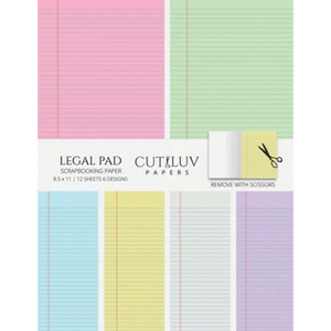 Legal Pad Collage Paper for Scrapbooking: Back To School Office Themed Decorative Paper for Crafting - Paperback
