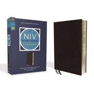 NIV Study Bible, Fully Revised Edition, Bonded Leather, Black, Red Letter, Comfort Print - Bonded Leather