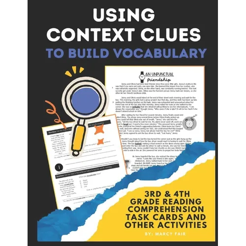 Using Context Clues to Build Vocabulary: 3rd & 4th grade reading comprehension, task cards, and other activities - Paperback
