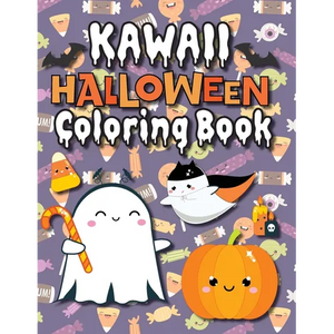 Kawaii Halloween Coloring Book: (Ages 4-8, 6-12, 8-12, 12+) Full-Page Monsters, Spooky Animals, and More! (Halloween Gift for Kids, Grandkids, Adults, - Paperback