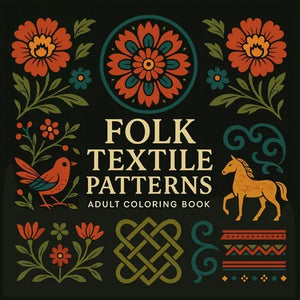 Folk Textile Patterns - Adult Coloring Book - Paperback