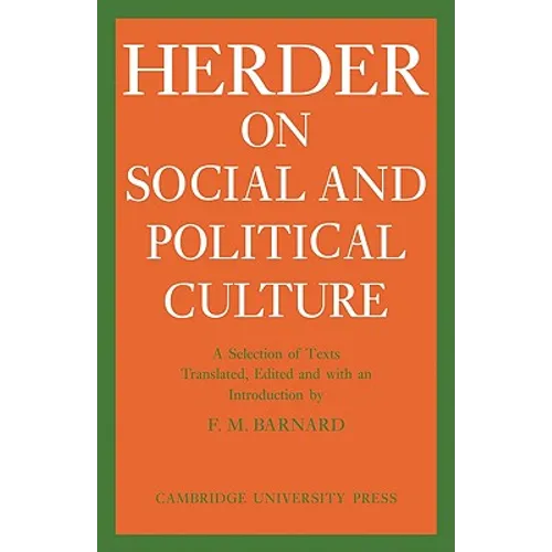 J. G. Herder on Social and Political Culture - Paperback