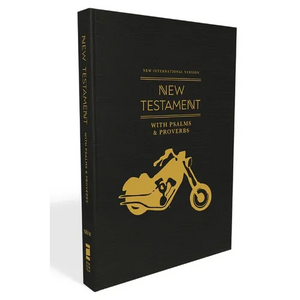 Niv, New Testament with Psalms and Proverbs, Pocket-Sized, Paperback, Black Motorcycle, Comfort Print - Paperback