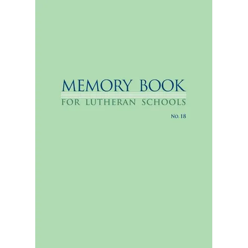 Memory Book For Lutheran Schools - Paperback