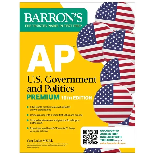 AP U.S. Government and Politics Premium, Sixteenth Edition: Prep Book with 6 Practice Tests + Comprehensive Review + Online Practice (2026) - Paperback