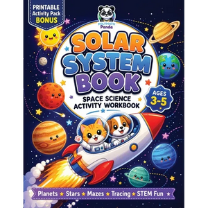 Solar System Book for Kids 3-5 Space Science Activity Workbook: All About Planets, Stars & the Universe Pre K Fun Facts, Puzzles, Mazes, Tracing, and - Paperback