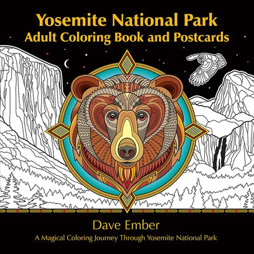 Yosemite National Park Adult Coloring Book and Postcards: A Magical Coloring Journey Through Yosemite National Park - Paperback
