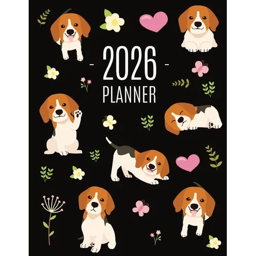 Beagle Planner 2026: Cute Daily Organizer (12 Months) Pretty Scheduler With Friendly Pooch - Paperback