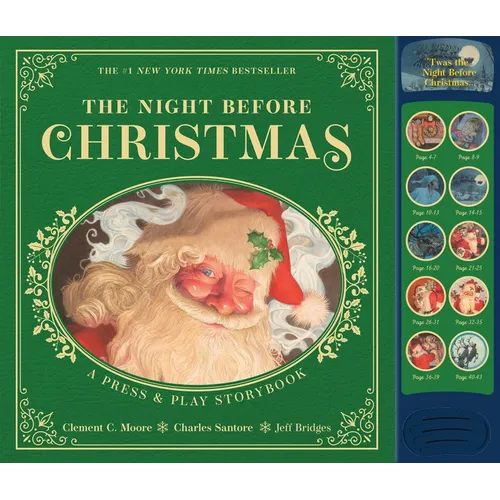 The Night Before Christmas Press and Play Storybook: The Classic Edition Hardcover Book Narrated by Jeff Bridges - Hardcover