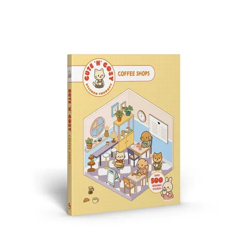 Cute 'n' Cozy Sticker Therapy: Coffee Shops: Over 500 Reusable Stickers! - Paperback