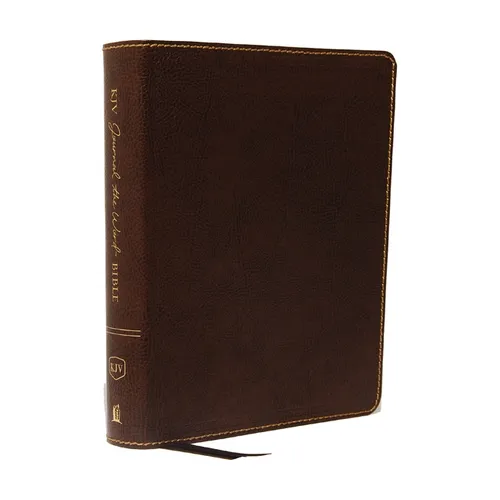 KJV, Journal the Word Bible, Bonded Leather, Brown, Red Letter Edition, Comfort Print: Reflect, Journal, or Create Art Next to Your Favorite Verses - Bonded Leather