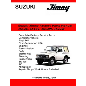 Suzuki Jimny English Factory Parts Manual JA12, JA22W Series - Paperback