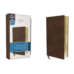 Niv, Pocket Thinline Bible, Leathersoft, Brown, Red Letter, Comfort Print - Imitation Leather