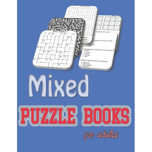 Mixed puzzle books for adults: word search, sudoku, mazes, Hard killer sudoku and Trivia 8,5"x11" 110 pages - Paperback