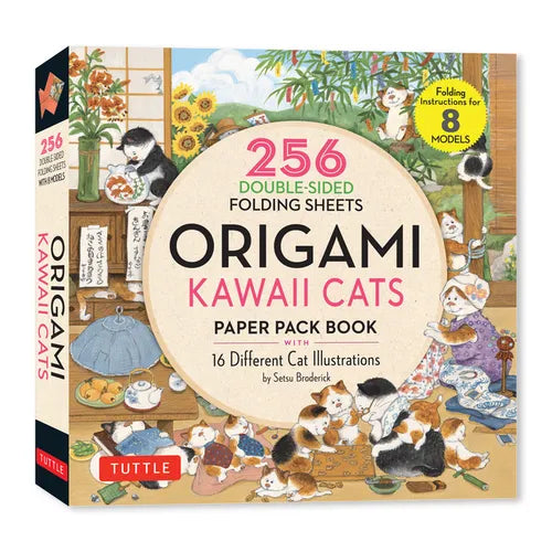 Origami Kawaii Cats Paper Pack Book: 256 Double-Sided Folding Sheets (Includes Instructions for 8 Models) - Paperback