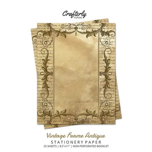Vintage Frame Antique Stationery Paper: Antique Letter Writing Paper for Home, Office, 25 Sheets (Border Paper Design) - Paperback