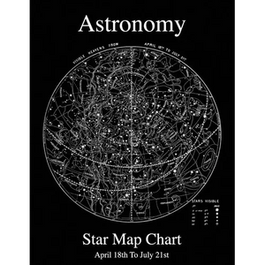Astronomy Star Map Chart April 18th To July 21st - Paperback