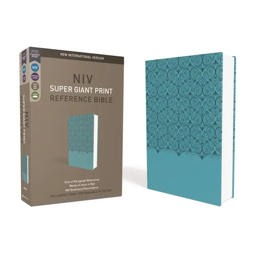 NIV, Super Giant Print Reference Bible, Imitation Leather, Blue, Red Letter Edition - Imitation Leather