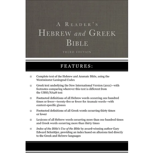 A Reader's Hebrew and Greek Bible: Third Edition - Hardcover