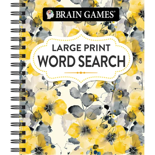 Brain Games - Large Print Word Search (Floral) - Spiral