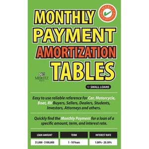 Monthly Payment Amortization Tables for Small Loans: Simple and easy to use reference for car and home buyers and sellers, students, investors, car de - Paperback