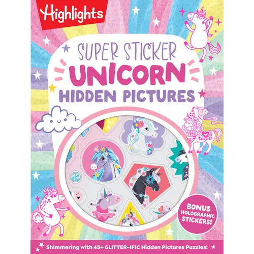 Super Sticker Unicorn Hidden Pictures: Hidden Pictures Puzzle Book for Kids Ages 6-9 with Magical Unicorn Adventures, Dragons, Gnomes and Over 30 Whim - Paperback