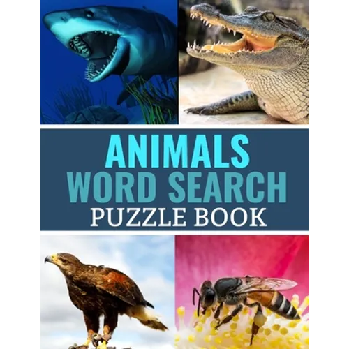 Animals Word Search Puzzle Book: 40 Large Print Challenging Puzzles - Gift for Summer & Vacations - Paperback