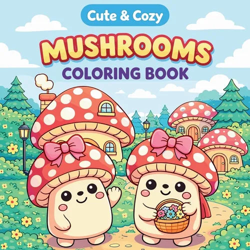Cute & Cozy Mushroom Coloring Book - Paperback