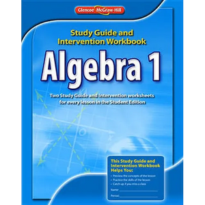 Algebra 1 Study Guide and Intervention Workbook - Paperback