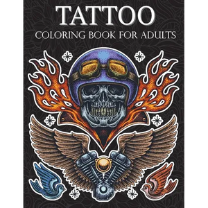 Tattoo Coloring Book: Hand-Drawn Set of Old School Stress Relieving, Relaxing and Inspiration Adult (Adult Coloring Pages) - Paperback
