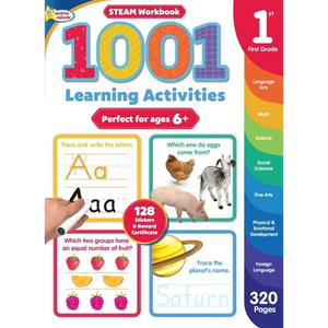 Active Minds 1001 First Grade Learning Activities: A Steam Workbook - Paperback