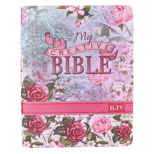 KJV Holy Bible, My Creative Bible, Faux Leather Flexcover - Ribbon Marker, King James Version, Pink Floral - Hardcover