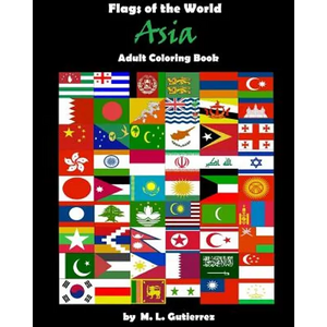 Flags of the World Series (Asia), adult coloring book - Paperback