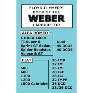 Floyd Clymer's Book of the Weber Carburetor - Paperback